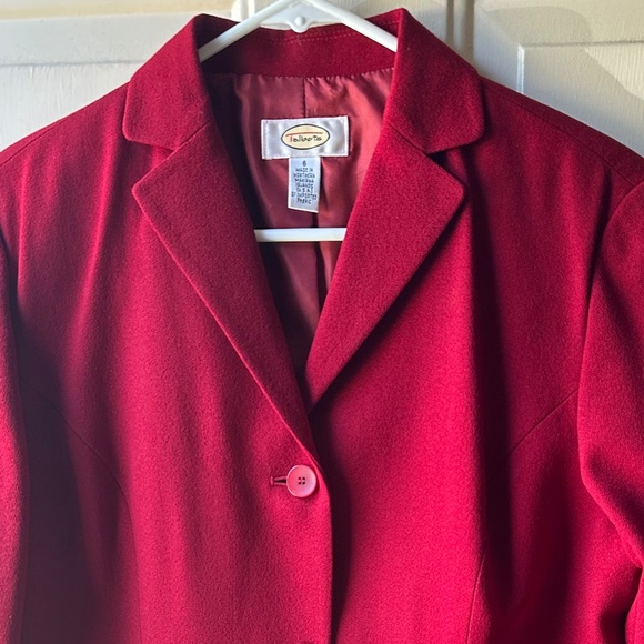 Women's Talbots 100% Wool Red blazer jacket Size 6 100% Wool. - Picture 3 of 15